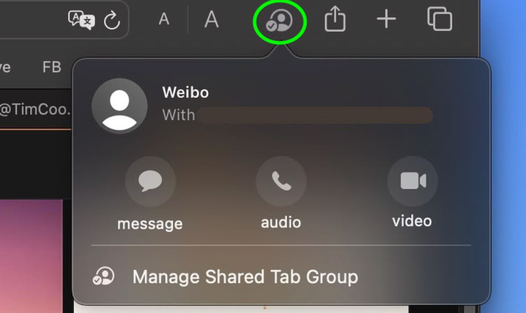 3. macOS에서 탭 그룹 공유하는 방법3